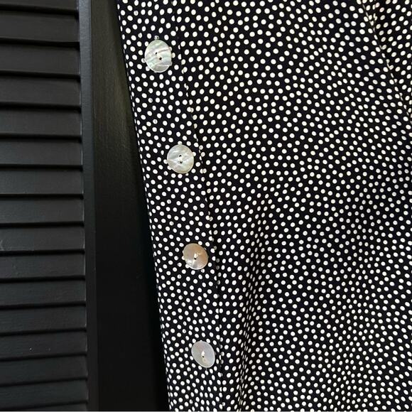 Vintage 90’s RomCom Style Long and Loose Black and White Polka Dot Dress, Size 6 - Picture 6 of 14